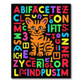 Playful Orange Tiger Alphabet Composition Rug