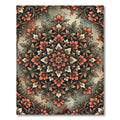 Earthy Orange Floral Mandala Medallion Rug