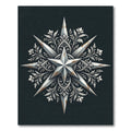 Rustic Silver Star Floral Medallion Rug