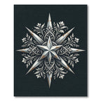 Rustic Silver Star Floral Medallion Rug