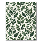 Lush Sage Green Botanical Leaf Foliage Rug