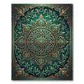 Emerald Ornate Filigree Floral Medallion Rug