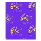 Purple Yellow Circular Doodle Rug