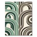 Mid Century Green and Brown Arch Rug