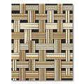 Modern Neutral Woven Bamboo Basketry Rug