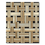 Modern Neutral Woven Bamboo Basketry Rug