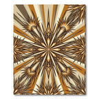 Golden Starburst Mandala Art Rug
