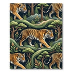 Vibrant Orange Tiger Jungle Expedition Rug