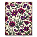 Vintage Deep Purple Floral Meadow Rug