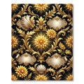 Gilded Baroque Floral Scroll Black Rug