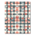 Blush and Charcoal Plaid Heart Rug