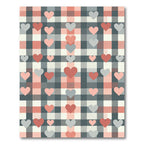 Blush and Charcoal Plaid Heart Rug