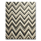 Modern Taupe Zigzag Geometric Layered Rug