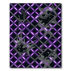 Electric Purple Neon Grid Cyberpunk Abstract Rug