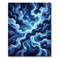 Deep Blue Cosmic Swirl Galaxy Rug