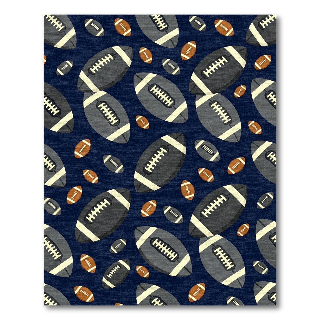 Navy Football Graphic Sports Illustration Rug