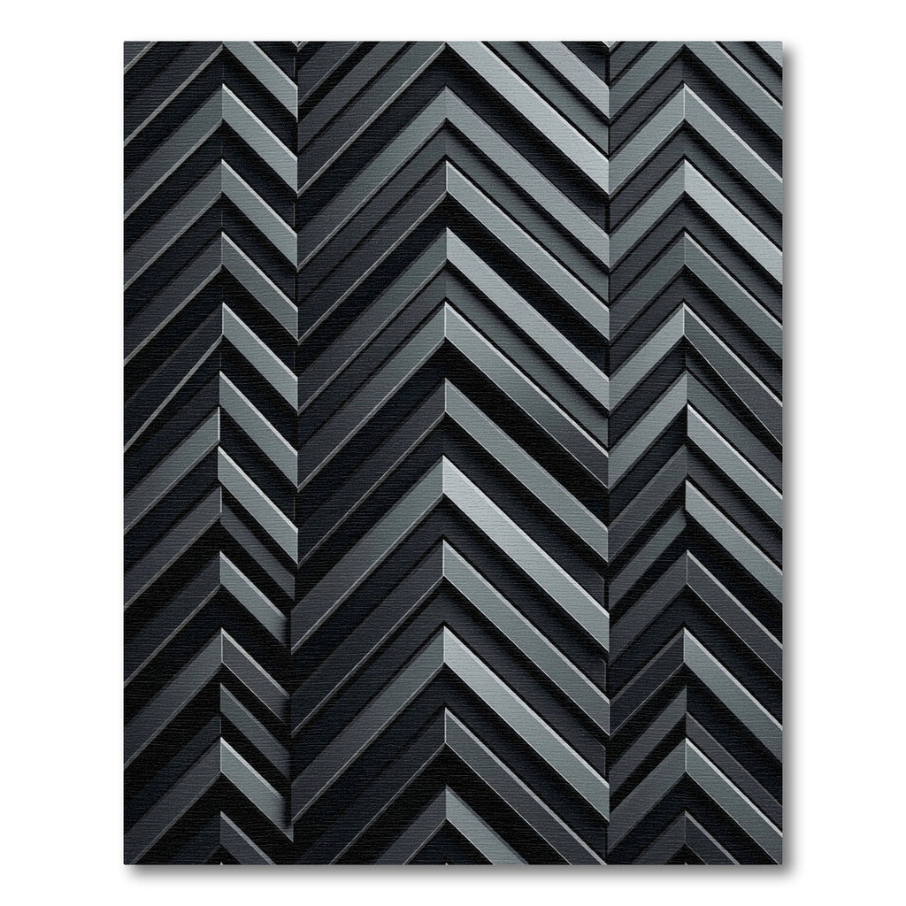 Modern Charcoal Chevron Geometric Rug