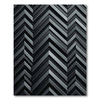 Modern Charcoal Chevron Geometric Rug