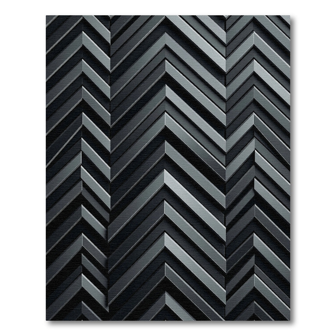 Modern Charcoal Chevron Geometric Rug