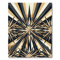 Modern Onyx and Gold Starburst Rug