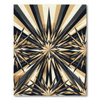 Modern Onyx and Gold Starburst Rug