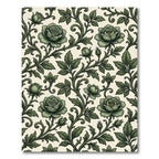 Elegant Sage Green Rose Vine Wallflower Rug