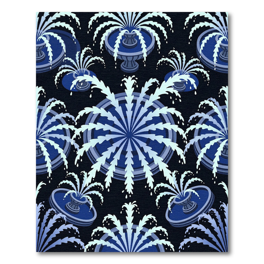 Blue Water Fountain Medallion Rug