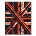 Crimson Orange Jagged Stripe Cross Rug