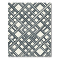 Monochromatic Gray Angular Interwoven Geometric Grid Rug