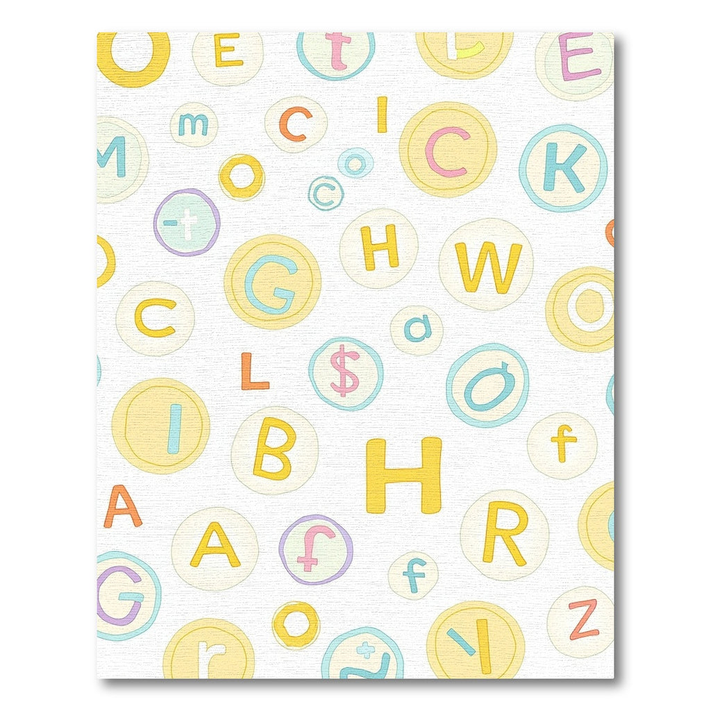 Whimsical Alphabet Circle Medley Rug