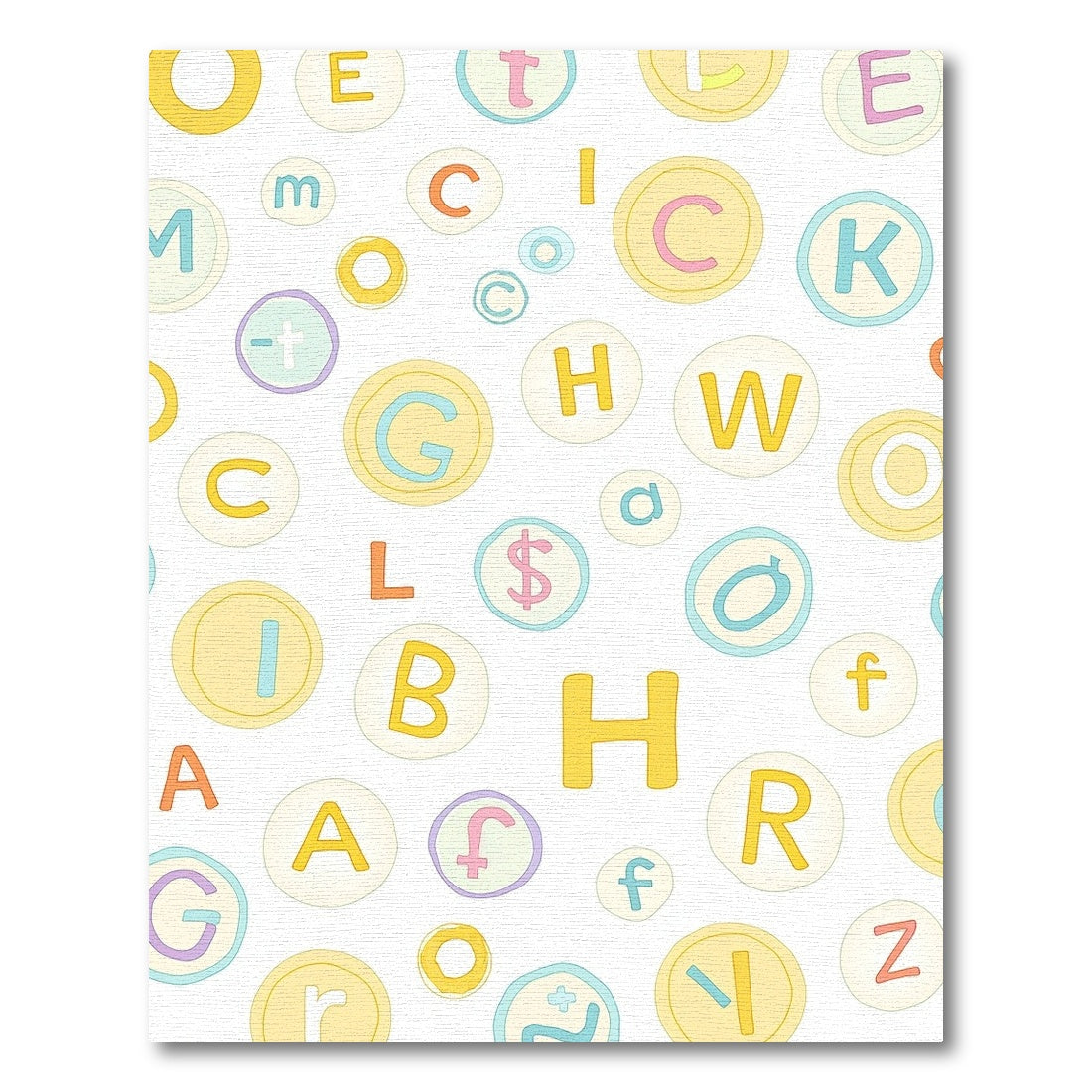 Whimsical Alphabet Circle Medley Rug