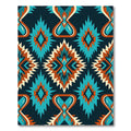 Navajo Inspired Teal Orange Diamond Rug