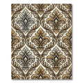 Vintage Gold and Black Damask Rug