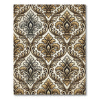 Vintage Gold and Black Damask Rug