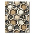 Geometric Honeycomb Beige and Gray Rug
