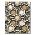 Geometric Honeycomb Beige and Gray Rug