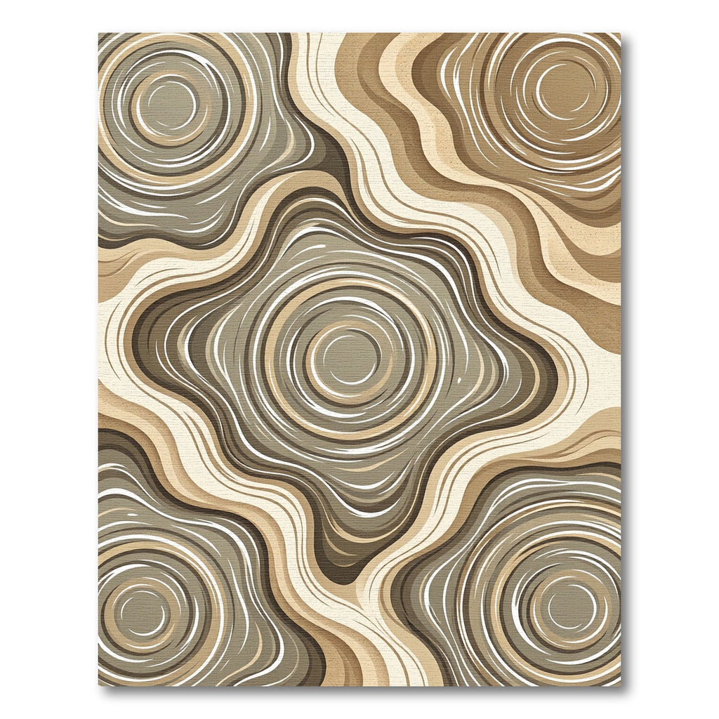 Earthy Brown Agate Swirl Rug