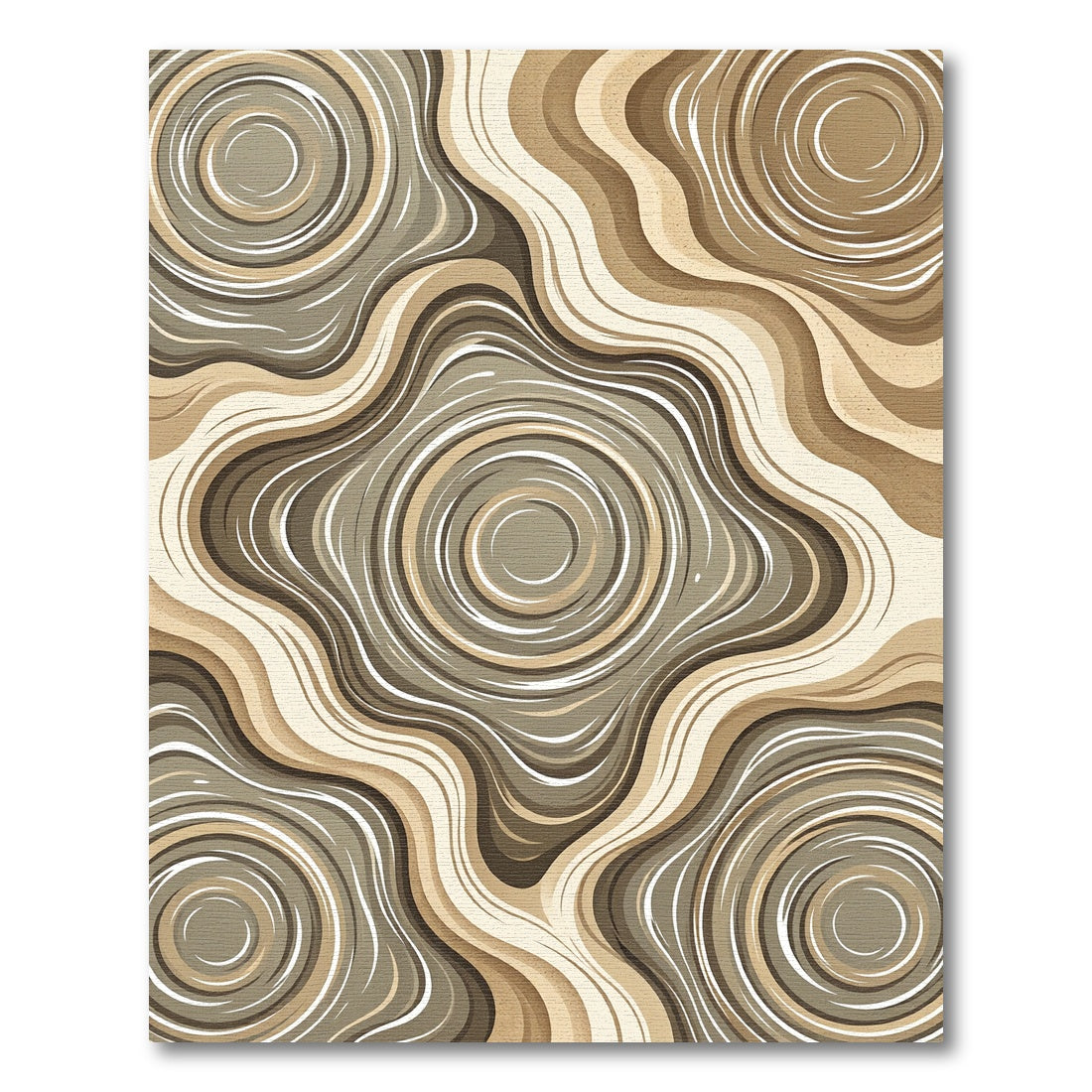 Earthy Brown Agate Swirl Rug