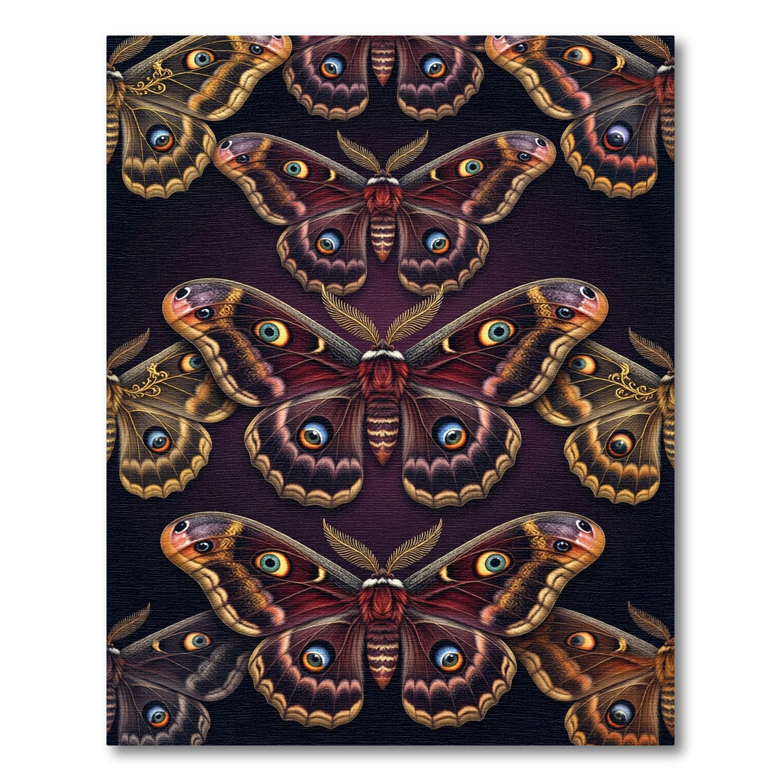 Ethereal Dark Moth Wing Symphony Rug
