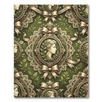 Vintage Cameo Victorian Lace Portrait Rug