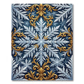 Gold Filigree Icy White Snowflake Rug