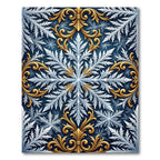 Gold Filigree Icy White Snowflake Rug