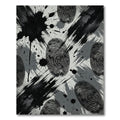 Monochrome Abstract Ink Splattered Fingerprint Rug