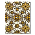 Golden Sunburst Radiating Starburst Pattern Rug