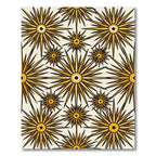 Golden Sunburst Radiating Starburst Pattern Rug