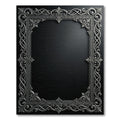 Ornate Silver Scrollwork Frame Rug