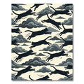 Jumping Black Cats Cloud Montage Rug