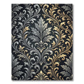 Baroque Gold Silver Leaf Scroll Rug