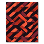 Red Orange Geometric Weave Rug