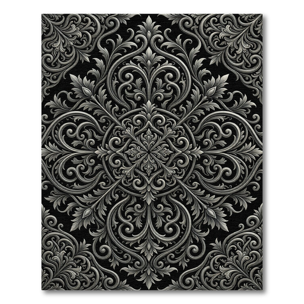 Antique Silver Filigree Scrollwork Rug